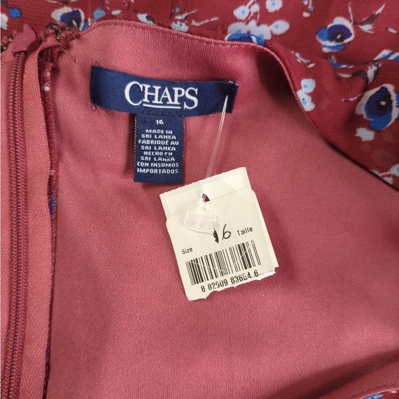 Chaps Floral Long Sleeve Day Dress- with flaws - Picture 6 of 15